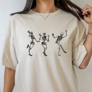 Dancing Skeleton shirt |Skeletons Happy Halloween Tshirt  | Halloween Oversized shirt | Spooky Halloween Shirts | Vintage Halloween