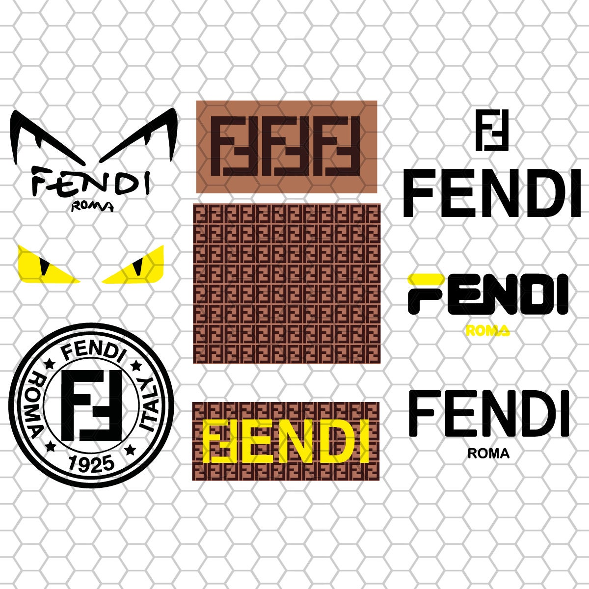 Fendi Logos Svg Bundle Trending Svg Fendi Svg Fendi Roma Etsy