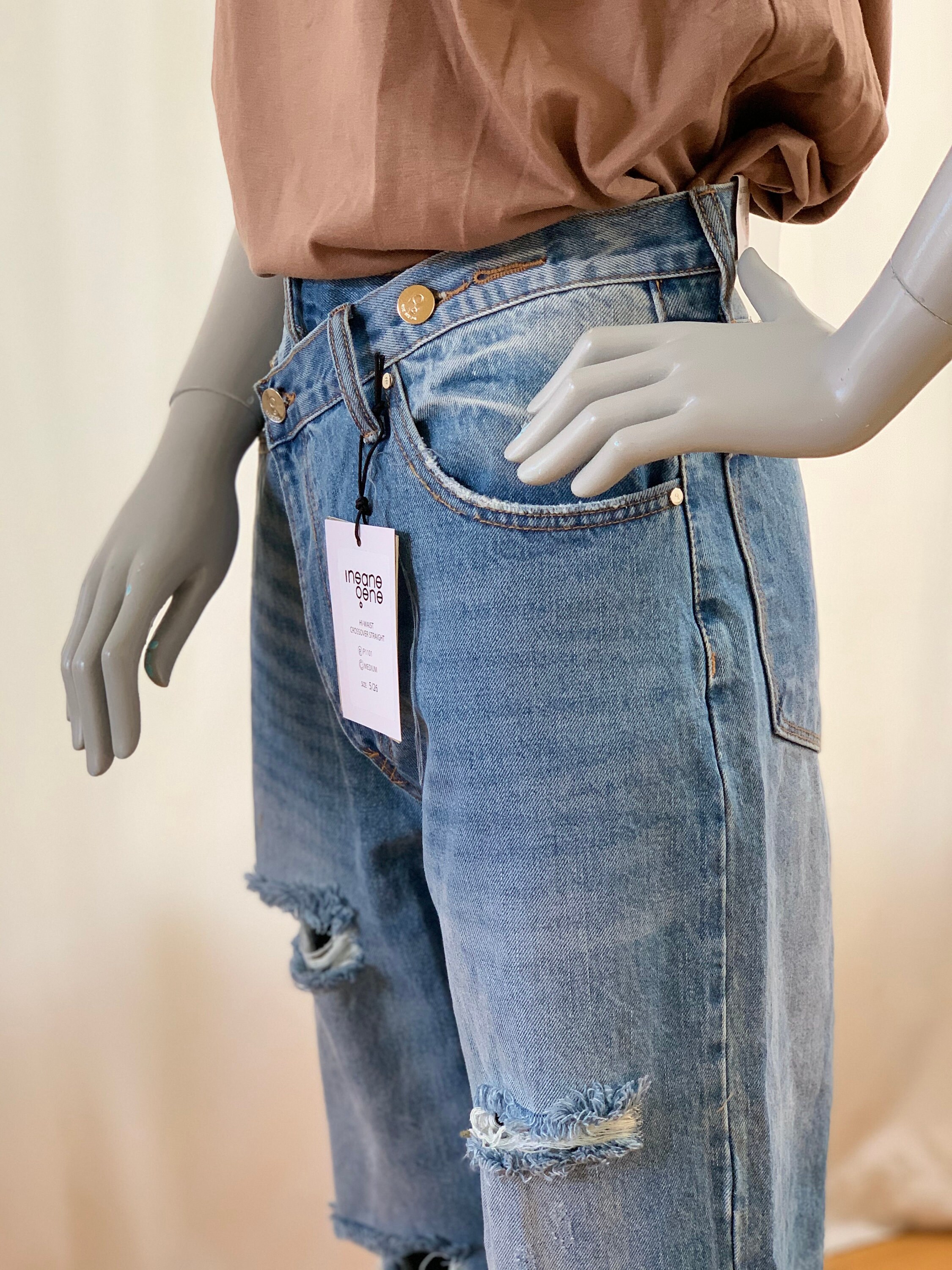 high waisted crossover jeans high waisted crossover jeans
