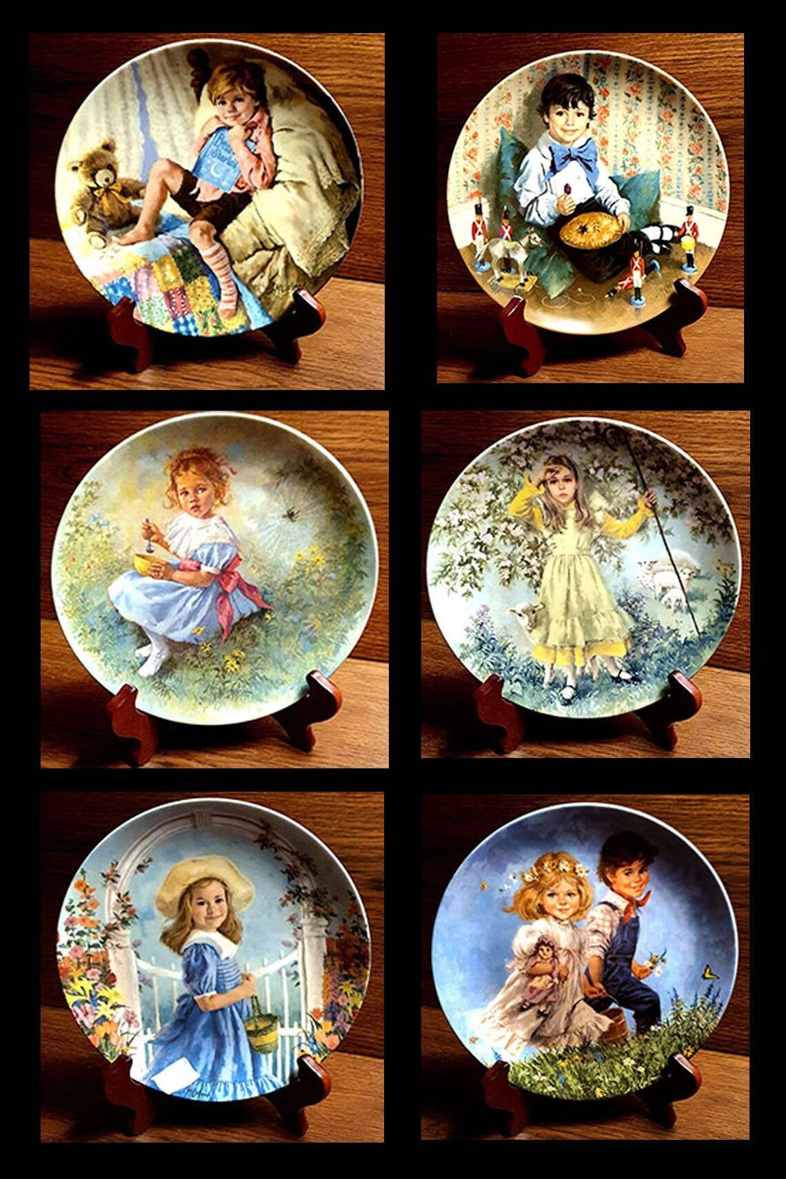 RECO Six Nursery Rhyme plates by John McClelland. All plates Etsy