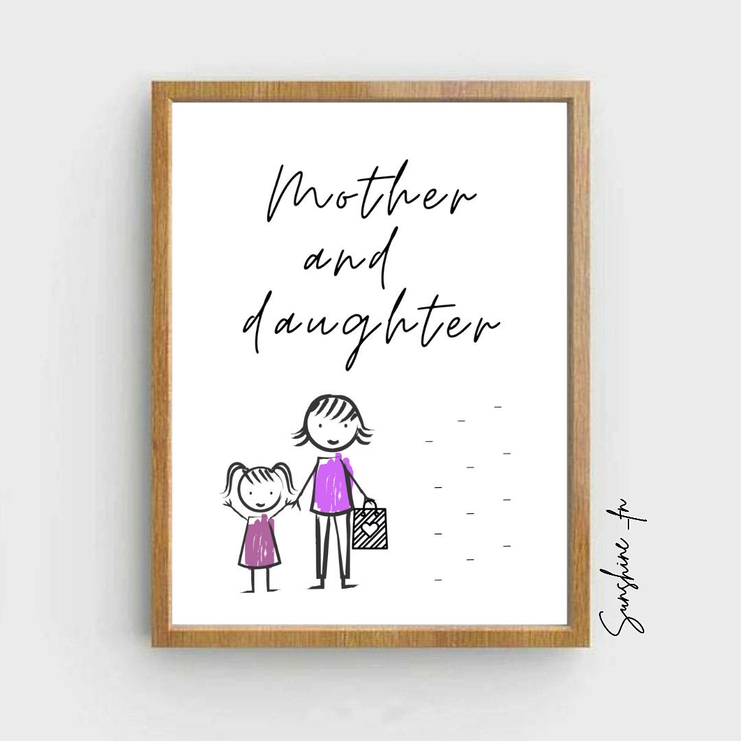 Mother Daughter / Wallart / / Print / Home Decor / Etsy UK