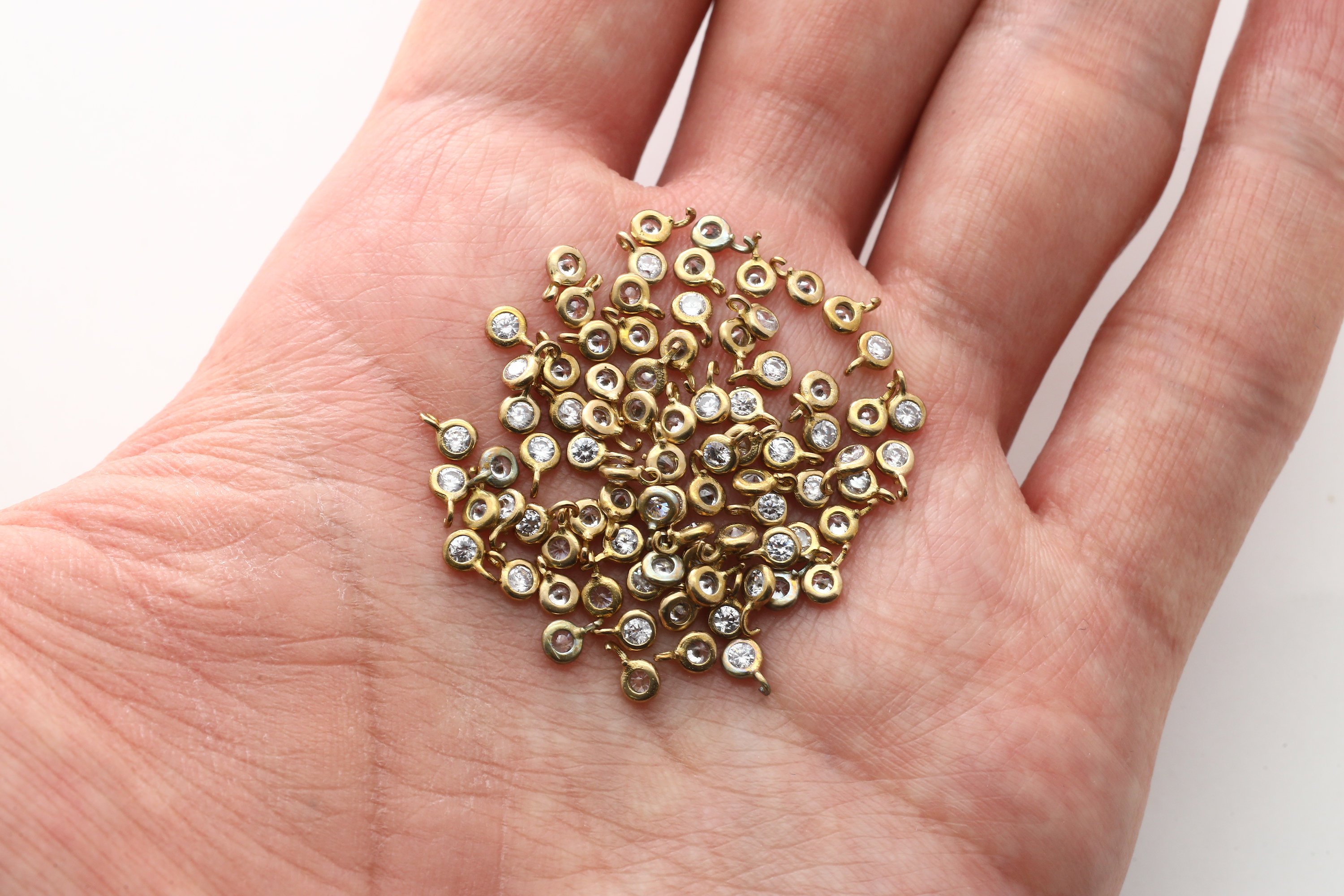 RAW BRASS Round Cubic Charm Brass Cubic Zirconia Jewelry Etsy UK