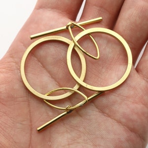 RAW BRASS, Geometric toggle pendant, Brass, Jewelry making supplies, Brass pendant, 5 pcs, [RT42-G4]