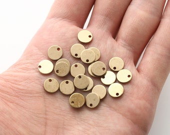 RAW BRASS, Coin charm, Coin blank, Brass, Jewelry making supplies, 5 pcs, [RB7-G1]