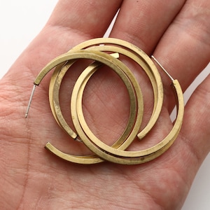 RAW BRASS, Earring, Brass, 925 silver post, Raw earrings, Earring making supplies, 10 pcs, [RT20-G1]