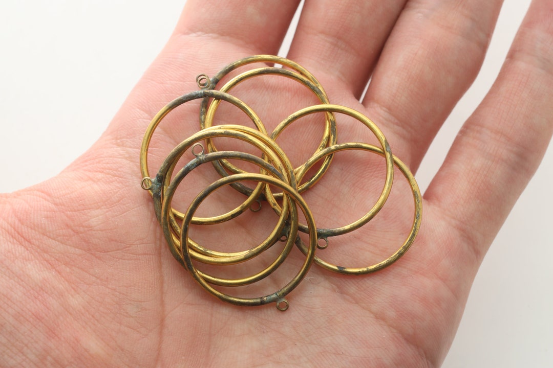 RAW BRASS, Ring Pendant, Brass, Jewelry Making Supplies, Round Charm
