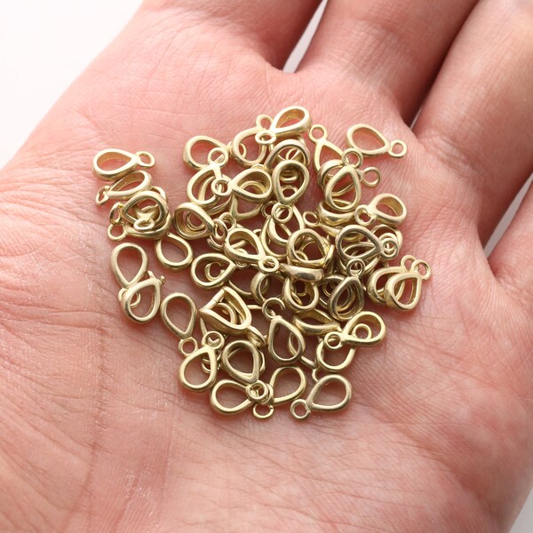 RAW BRASS, Mini bails w/ open loop, Brass, Jewelry making supplies, Brass pendant, 5 pcs, [RN24-G6]