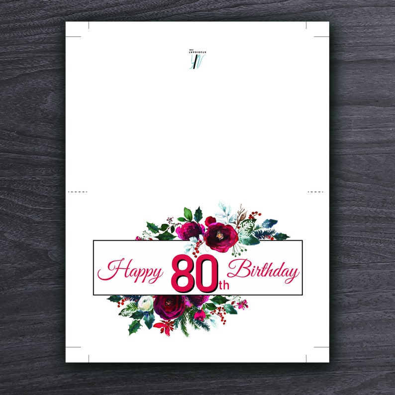 Instant Download Birthday Card 80th Birthday Card Printable 80th Birthday Card Looking Good at 80 Happy 80th Birthday