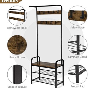 Banco de zapatos de perchero para entrada árbol de pasillo | Etsy