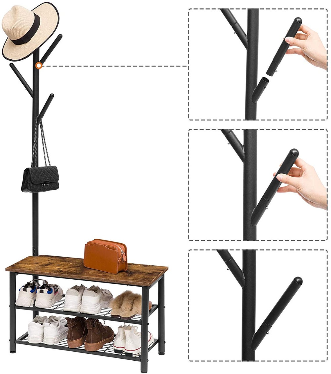 Coat Rack Shoe Bench Shoe Rack and Coat Stand 2 in 1 Etsy