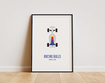 Racing Bulls F1 Poster: Modern Minimalist Formula 1 Wall Art