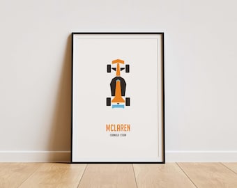 McLaren F1 Poster: Modern Minimalist Formula 1 Racing Print