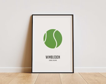 Wimbledon Poster – Modern Minimalist Tennis Wall Art, Contemporary Sports Print, Abstract Athletic Decor