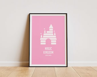 Magic Kingdom Poster – Minimalist Disney Castle Art Print