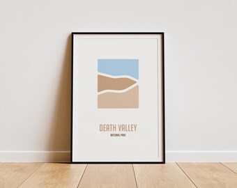 Death Valley Nationalpark Poster – Minimalistischer Reise Kunstdruck