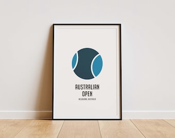 Australian Open Tennis Poster – Minimalist Grand Slam Wall Art