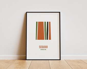 Sequoia National Park Poster: Minimalist California Landscape Art