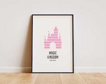 Magic Kingdom Poster – Minimalist Disney Theme Park Wall Art