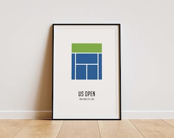 US Open Tennis Poster: Minimalistische Grand Slam Wandkunst