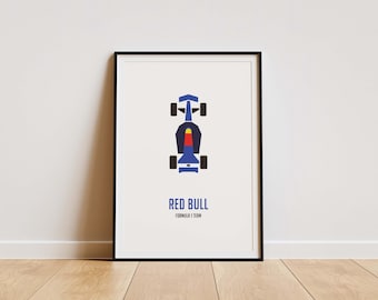 Red Bull F1 Racing Poster: Minimalist Sports Print