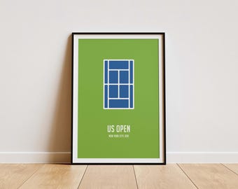 US Open Tennis Poster: Minimalistischer Grand Slam Kunstdruck