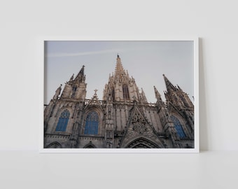 Cathedral of Barcelona Photo - Spain Travel Photography Print, Gothic Wall Art, Travel Home Decor