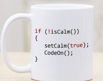 Coding Programmer Coffee Mug - Keep Calm - Technology IT Techie Software Coder Computer Science Professor Teacher Graduation - Personalized
