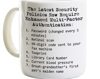 Software Developer Coder Programmer Coffee Mug - Multifactor Authentication  - Computer Science Professor Teacher IT - Personalized