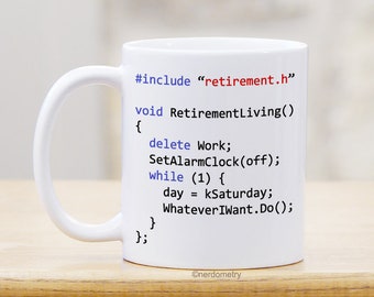 Retirement Gift for Programmer Coffee Mug - C++ Java C Sharp Gift for Software Developer Coder Computer Science - Personalized