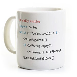 Python Language Programming Coffee Mug/Tea Cup - Computer Science Programmer Software Developer Gift Ceramic - Can Be Personalized - Code