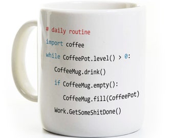 Python Language Programming Coffee Mug/Tea Cup - Computer Science Programmer Software Developer Gift Ceramic - Can Be Personalized - Code