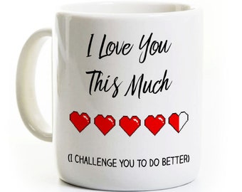 Esports Gaming Humor Valentines Day Coffee Mug - Gift for Gamer Girlfriend Boyfriend Husband Wife - Noob, Love, Technology