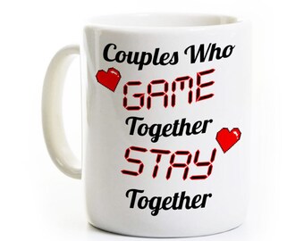 Cute Funny Gamer Valentines Day Coffee Mug - Gift for Gamer Girlfriend Boyfriend