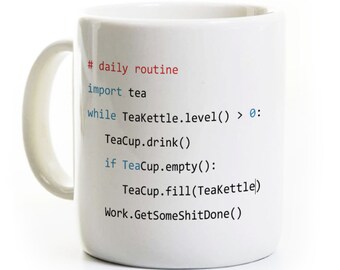 Python Program Coffee Mug/Tea Cup - Computer Science Programmer Software Developer Gift Ceramic - Tea Drinker Tea Kettle - Personalized