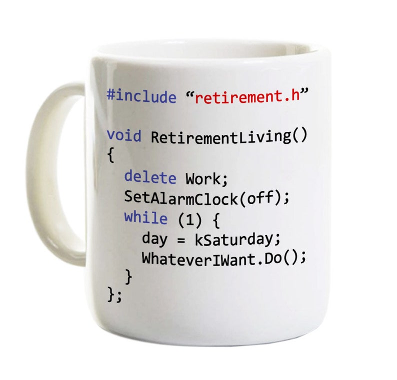 Retirement Gift for Programmer Coffee Mug - C++ Java C Sharp Gift for ...
