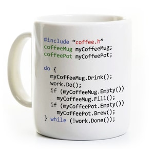 Programmer Coffee MUG - C++ Java C Sharp Gift for Software Developer Coder Computer Science Professor Teacher Student - Can be Personalized
