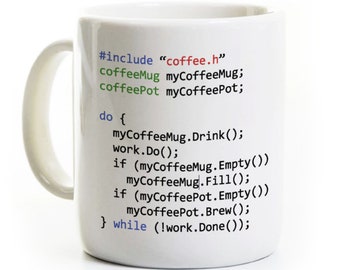 Programmer Coffee MUG - C++ Java C Sharp Gift for Software Developer Coder Computer Science Professor Teacher Student - Can be Personalized