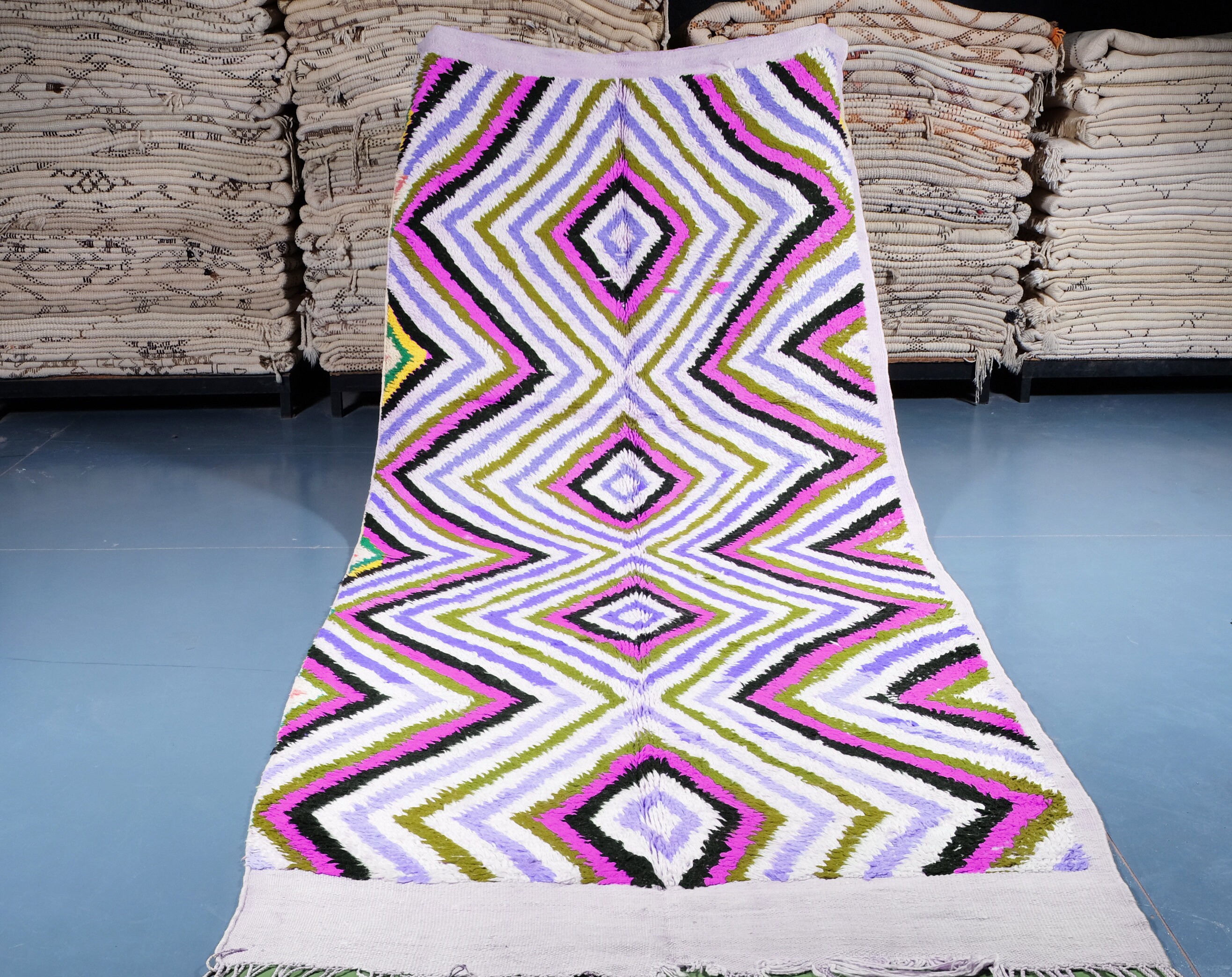 Tapis Marocain Personnalisé - Tapis Rouge Beni Ourain Noué à La Main Boho Berbère en Laine