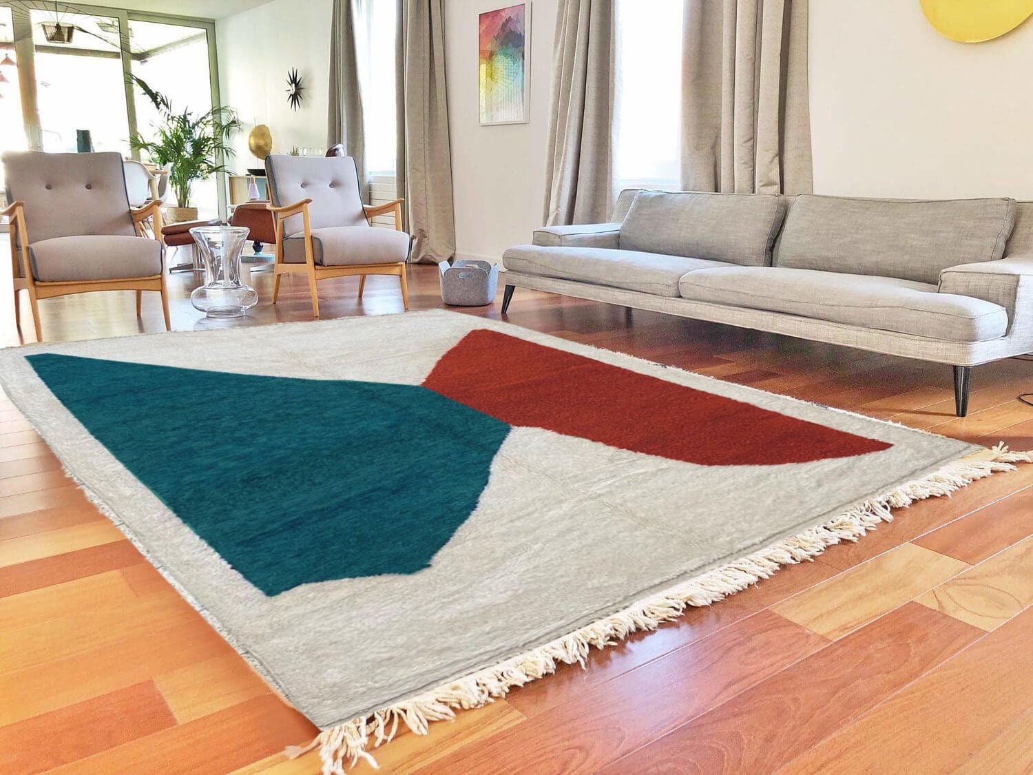 Tapis Marocain Personnalisé - Tapis Blanc Beni Ourain Noué à La Main Boho Berbère en Laine