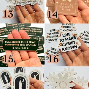 Build Your Own Christian Vinyl Sticker Pack Faith stickers Christian stickers Religious decals, Jesus, Boho Stickers, bible verse image 4