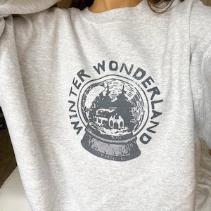 Winter Wonderland Sweatshirt Trendy Christmas Hoodie, Sweatshirt, Christmas, Holiday Sweater, Gifts, Christmas Sweatshirt, Snow globe image 3