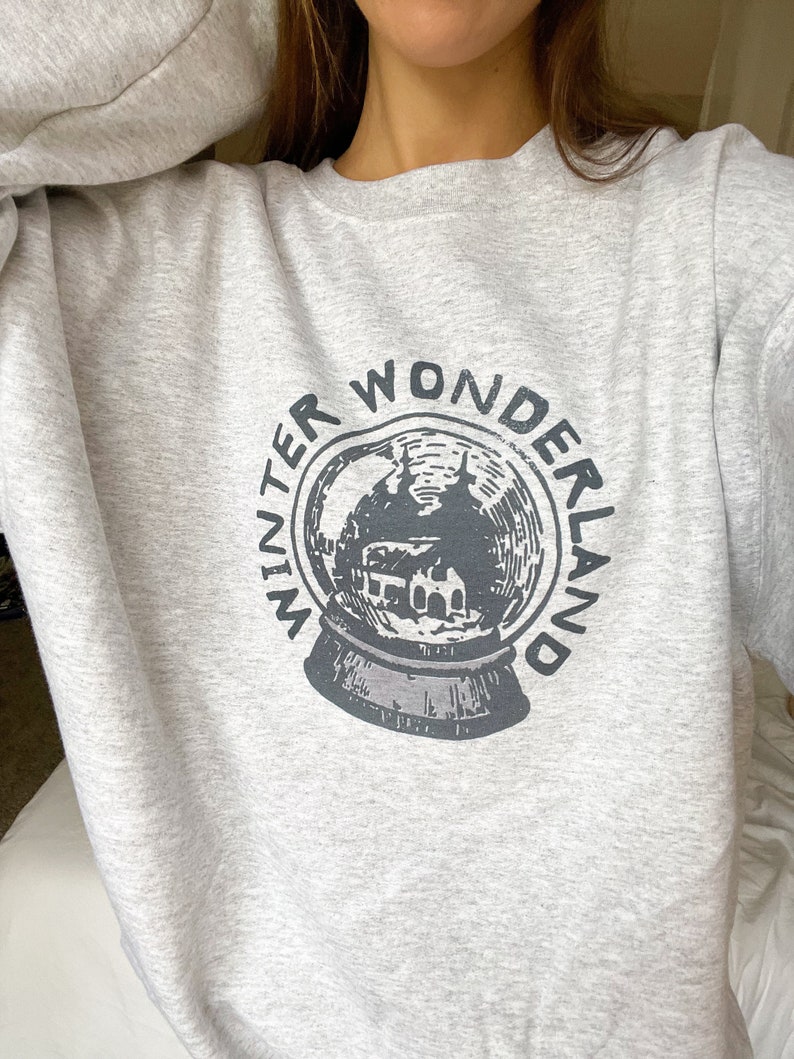 Winter Wonderland Sweatshirt Trendy Christmas Hoodie, Sweatshirt, Christmas, Holiday Sweater, Gifts, Christmas Sweatshirt, Snow globe image 3