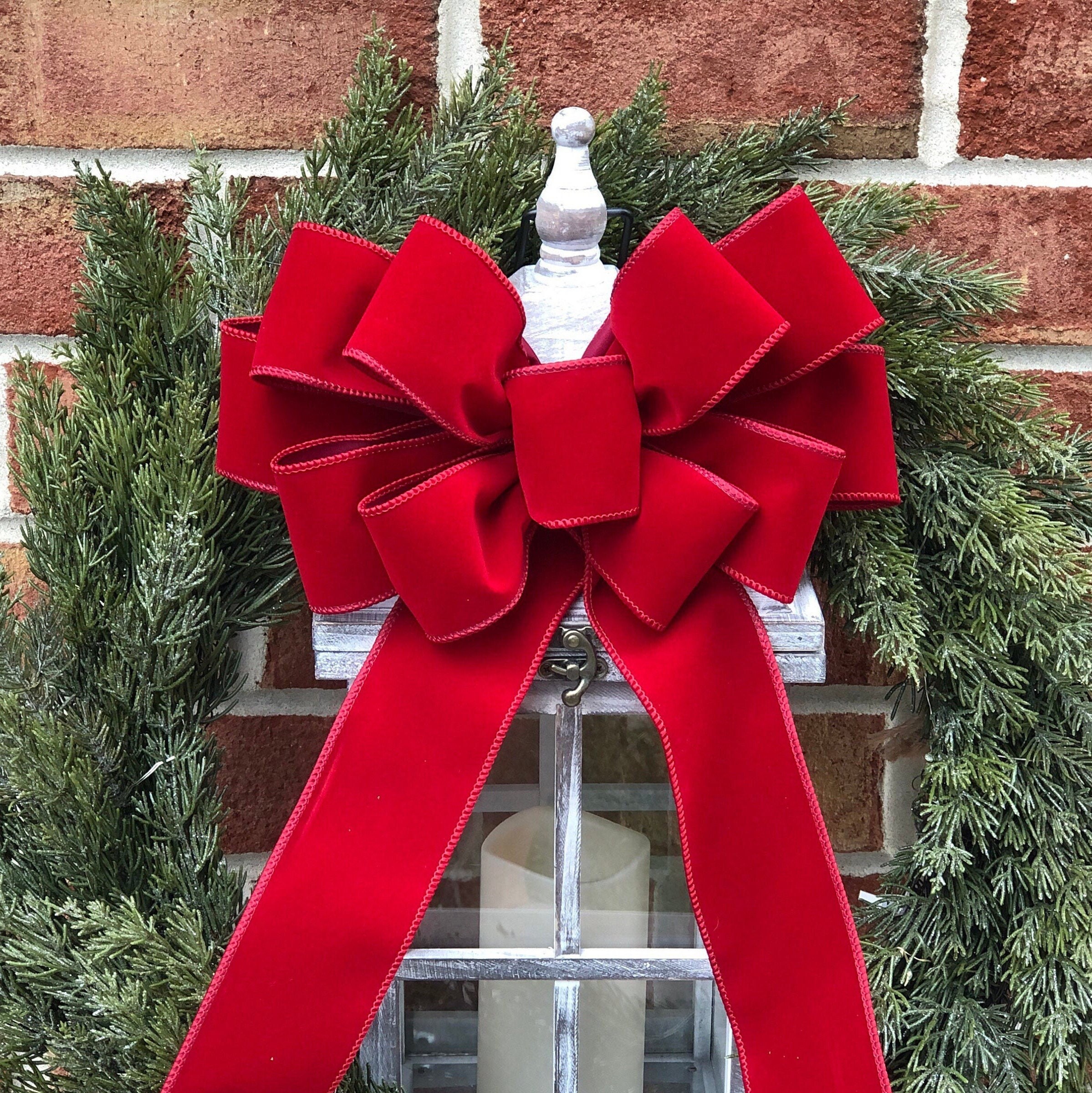 Red Velvet Christmas Bow Christmas Wreath Bow Christmas - Etsy