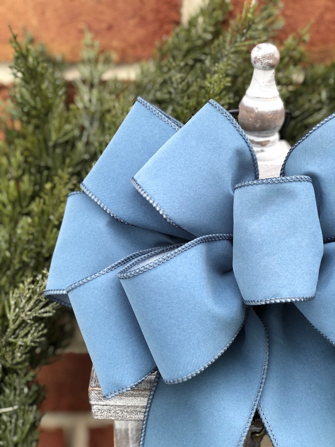 Blue Velvet Christmas Bow Christmas Wreath Bow Wreath Bow Etsy
