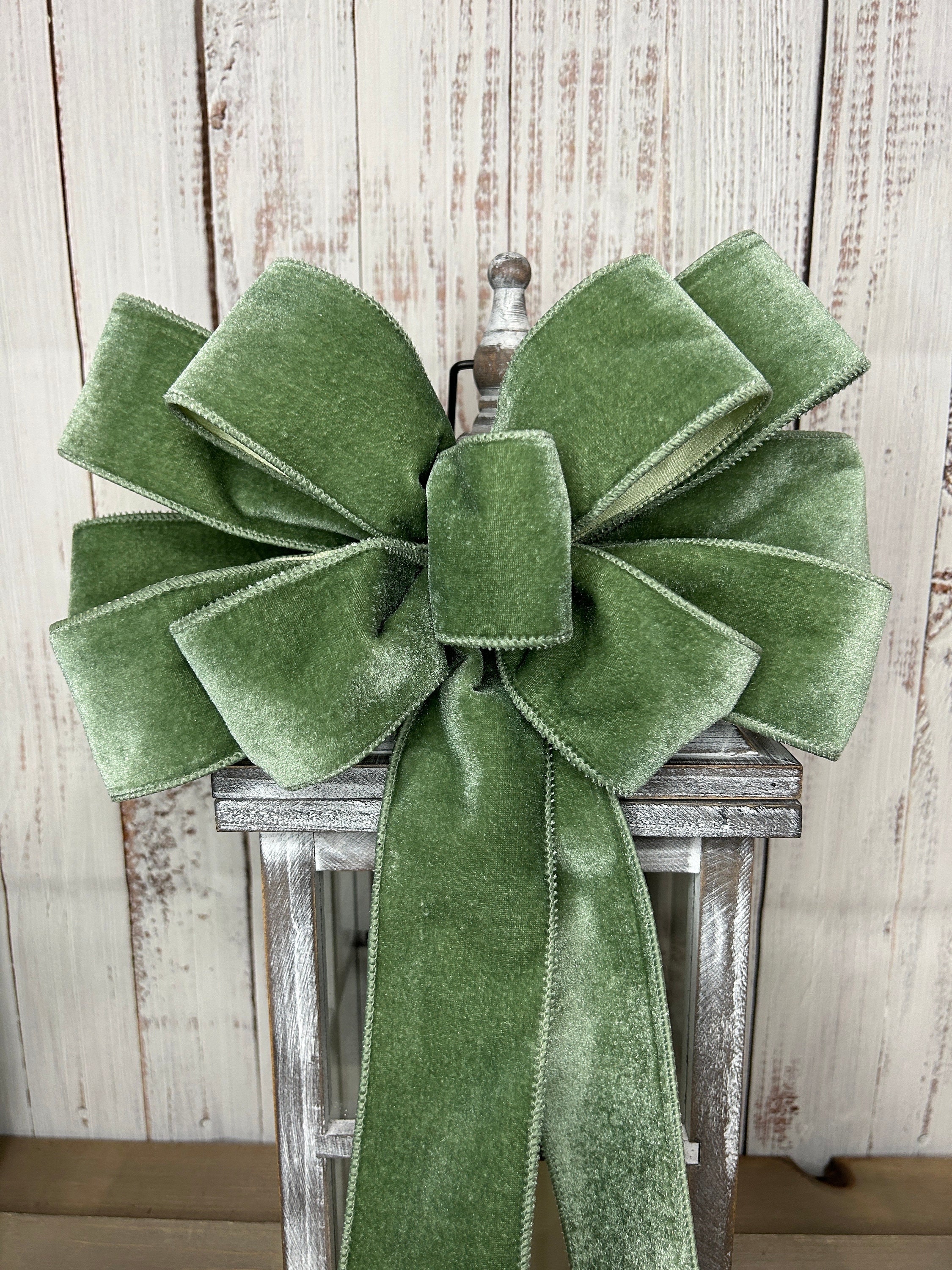 TONIFUL Sage Moss Green Velvet Ribbon 1-1/2 Inch x 10yds, Vintage Velvet  Ribbons, for Christmas Wreath Decoration Handmade Craft Ornaments Gift