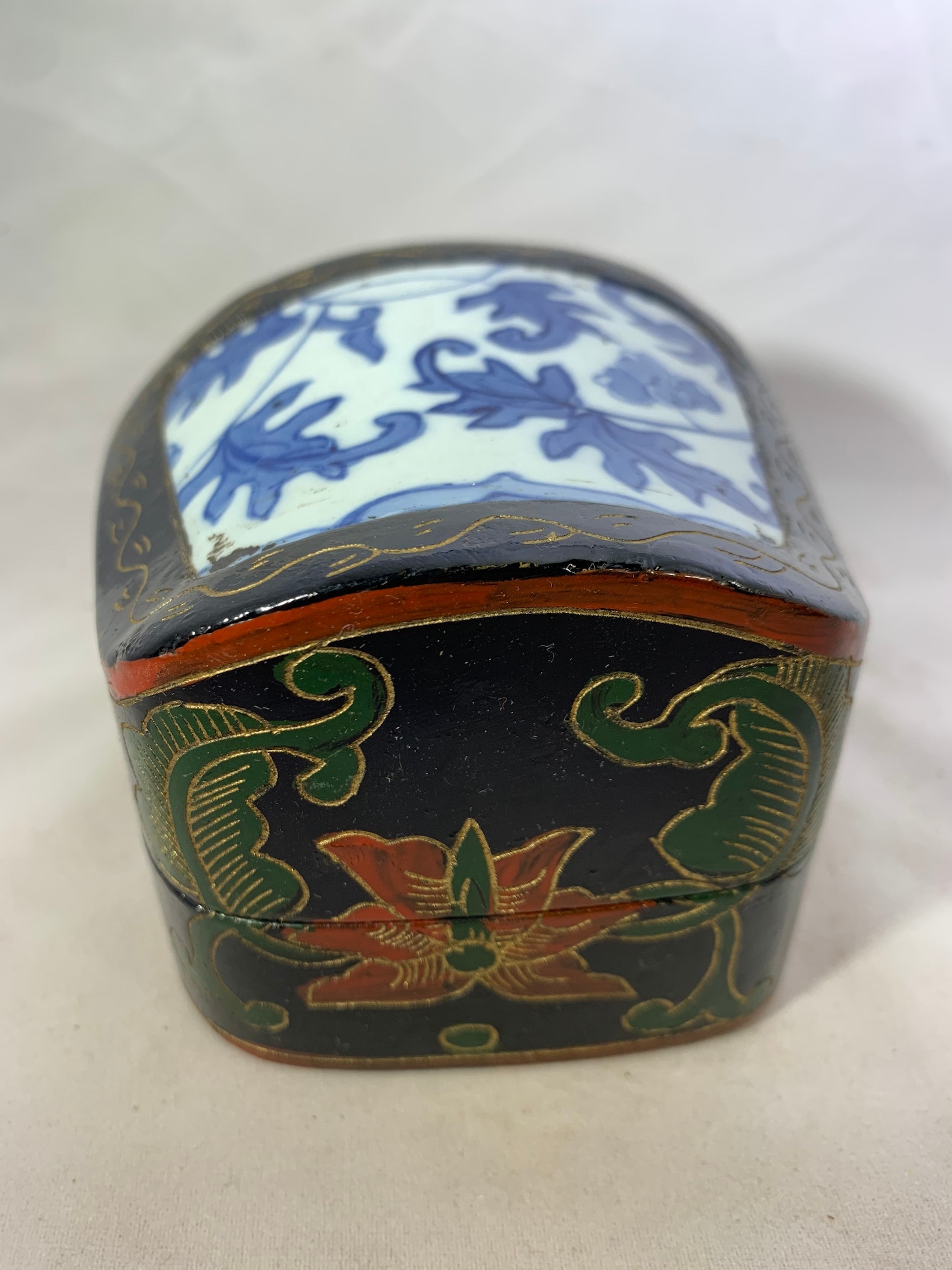 Blue and White Ceramic Lacquer Box Hand Painted Etsy