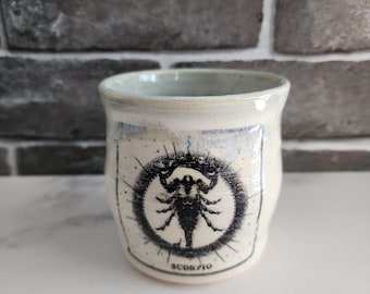Scorpio sign pottery cup, ceramic tea cup, hand warmer, astrology birthday gift, horoscope sign, zodiac, gift for her, Canada