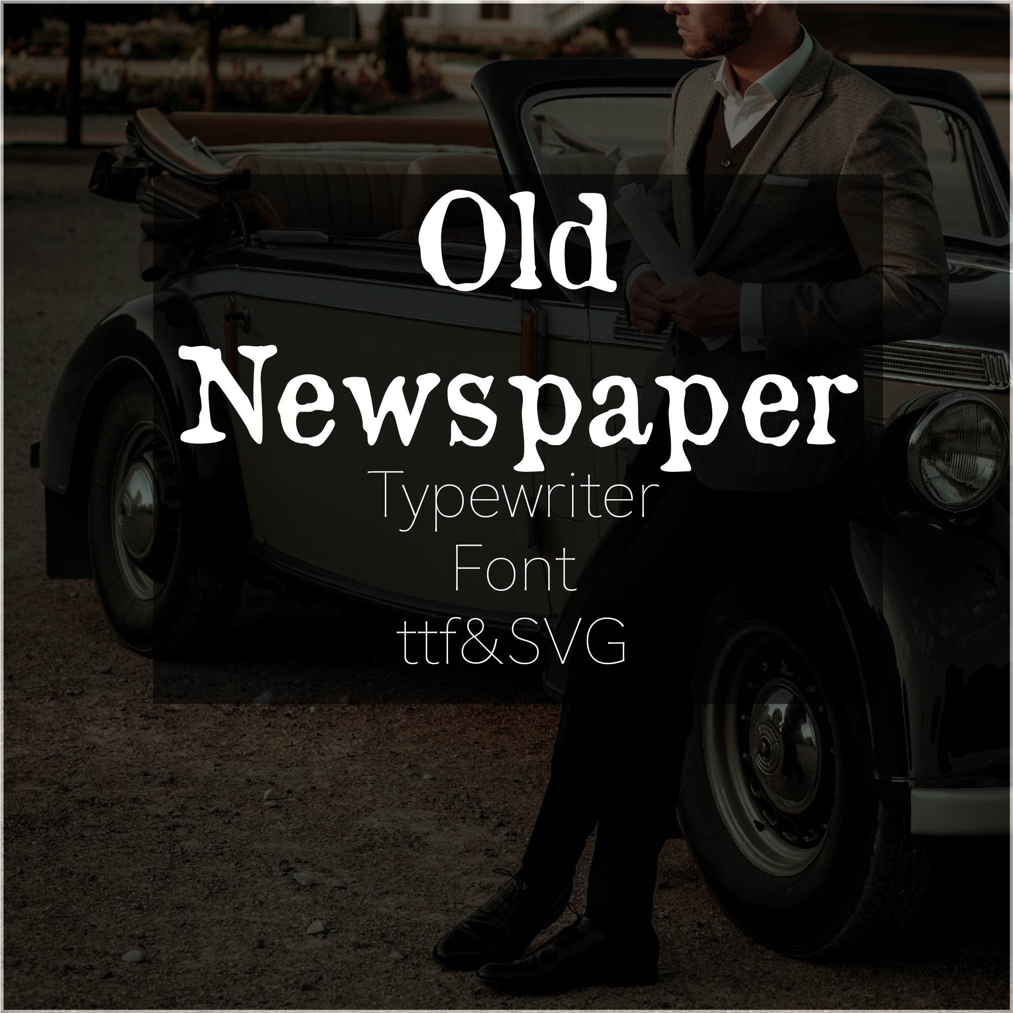 Old Newsletter typewriter svg/ TTF font retro font cricut Etsy
