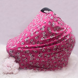 Hot Pink Stretchy Car Seat Cover/Nursing Cover
