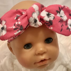 Double Brushed Poly/ Top Knot Headband / Floral / Adjustable Headband / Head Wrap / Infant Headband / Top Knot / Baby Style